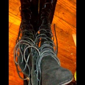 Suede leather bootsThursday!!!!! Tall over the knee